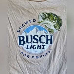 Brew City Busch Light Beer “fishing” T-shirt Size Medium